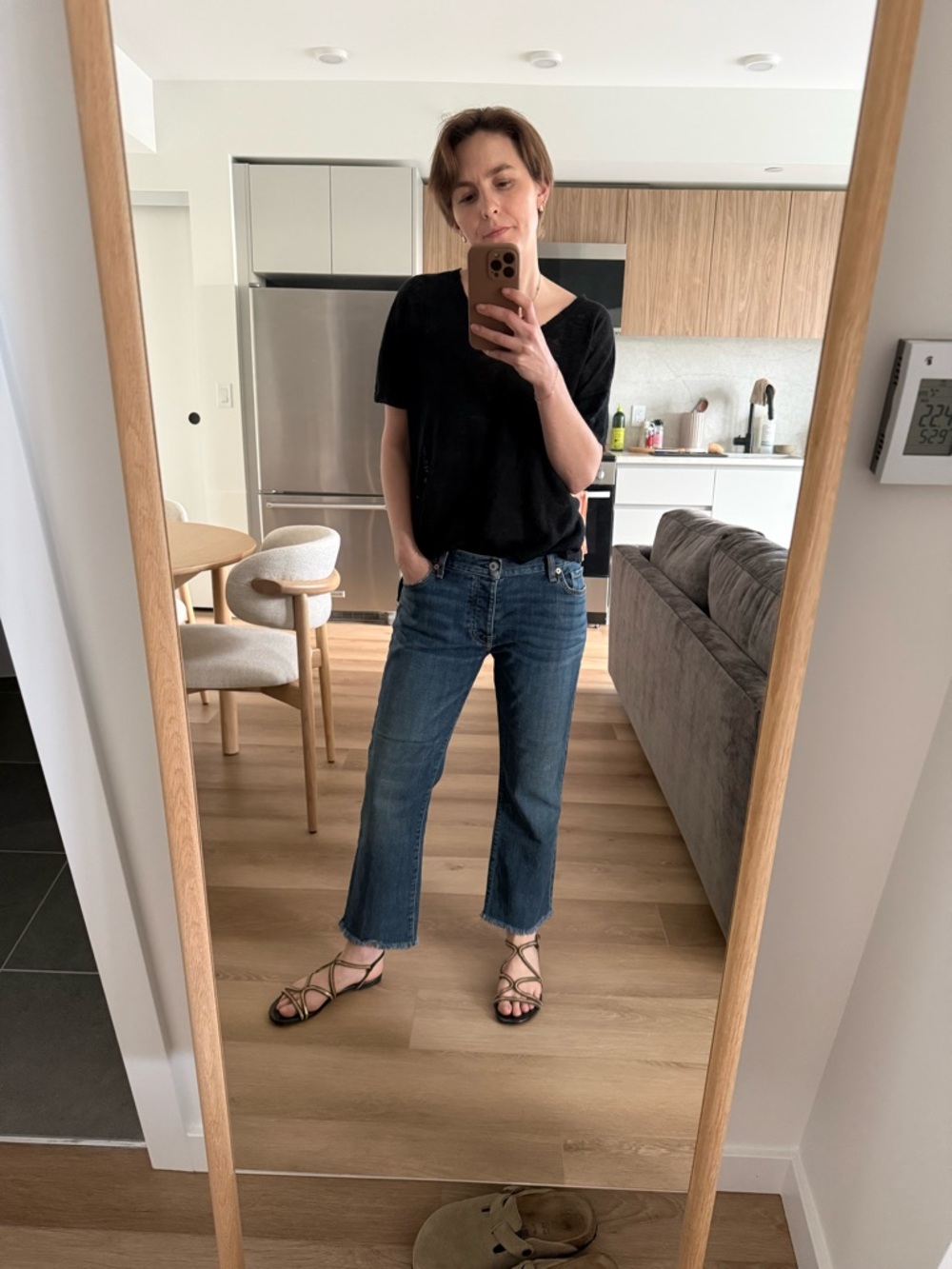 Nili Lotan Dark Blue Straight Crop Jeans